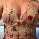 Selfie Leslie NWT embroidered Mesh Crop Top Photo 0