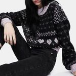 Free People Snow Globe Wool Alpaca Mock Neck Cropped Pullover Sweater: Onyx Photo 6