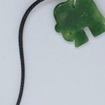 Handmade Black Wax Green Elephant Necklace Photo 2