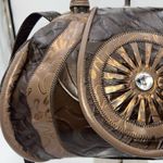 REEM Vintage 80s Metallic Hard Top Frame Bag Gold Photo 2