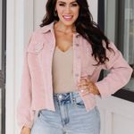 Andree by Unit Light Pink Corduroy Shacket NWT Photo 1