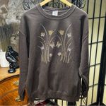 Gildan VNT Brown Rhinestone Studded Butterfly Crew Neck Sweatshirt: LARGE Photo 4