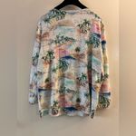 Talbots  Charming Tropical Palm Tree Hawaiian Florida Cardigan XL Photo 3