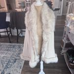 BEIGE Faux FUR CAPE SHAWL WRAP WOMEN Tan Photo 4