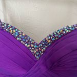 La Femme NWT strapless sweetheart electric purple gown prom dress size 2 Photo 5