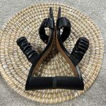 Sincerly Jules Women’s Katie Black Block Heel Ruched Strap Sandals Size 7 Photo 5