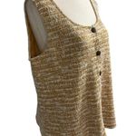 W5 Women Size Large Mustard Cream Sleeveless Blouse Top Shirt (23-411) Photo 3