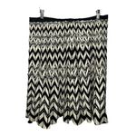 BCBGMAXAZRIA Sequin Skirt Black White Chevron Print Tie Waist Women Size Medium Photo 5