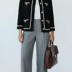 Boutique Women’s Fuzzy Pearl Button Cardigan Small Black Country Club Photo 0