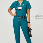 FIGS  Zamora Jogger Scrub Pants Size XL Pacific Blue Nurse Hospital Uniform Photo 0