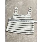 American Eagle  Women's Size XL Black White Ribbed Knit Cropped Top Shirt Photo 5