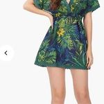 America & Beyond Green Tropical Surplice Mini Swim Suit Cover Up Size Medium Photo 0