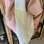 Majorelle  Gingham dress button down off shoulder sweetheart golden gal bow Photo 8