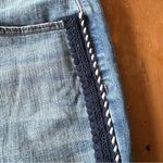 Chico's So Slimming Girlfriend Crop Jeans Blue Stretch Denim Slim Leg Photo 4