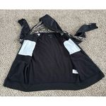 M.C. Square Women's Black Leopard Print Polyester Zip Up Hoodie Size Medium Photo 6