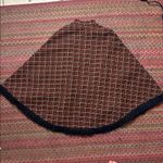 VTG CHRISTENFELD OF CALIFORNIA KNIT GEOMETRIC ZIP PONCHO FRINGE Orange Photo 5