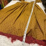 Eddy Jocelyn Puff Sleeve Fringe Dress in Honeycomb Rose Floral Medium NWT Gold Photo 5