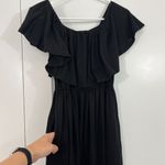 Amazon Oyanus  Medium Black Ruffle Off Shoulder Maxi Dress with Pockets Photo 3