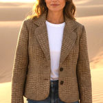 Painted Pony VTG Blazer Jacket Crocodile Tapestry Jacquard USA SZ XL Western Tan Photo 0