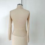 Madewell Semi sheer Mock Neck Tee Long Sleeve Top Beige Essential Basic Women Photo 12