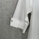 Ming Wang  Two Button Top Small White Black Half Sleeve Lightweight Cotton Blend Photo 4