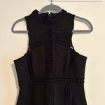 Free People  Sky Scraper Bodycon Crochet Mini Dress Size Small Black Racerback Photo 3
