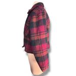 Woolrich Vintage  Cropped Red Plaid Wool Jacket Made In USA Rugged Warm Winter Photo 6
