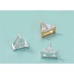 Triangle Stud Necklace Charm | Yellow Gold Plated Sterling Silver Gold Photo 3