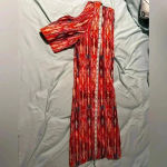 Caribbean Joe NWT  Multicolor Rayon Dress Cold Shoulder. V Neck. Sz: M. Photo 7