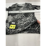 Womans Emily Daniel’s Long Sleeve Pullover Sweater Small Animal Print Crew Neck Black Photo 5