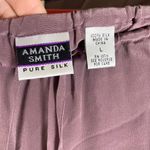Amanda Smith  Vintage Pure‎ Silk Pant Suit Set Size 16 Zen Minimalism Mauve New Photo 10