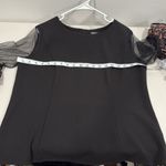 Why Dress Black Ruffled 3/4 Sleeve Blouse Size Large EUC Photo 4
