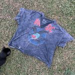 ACDC Fly on the Wall tour 1985 inspired crop top tee Gray Size XL Photo 9