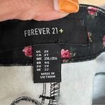 Forever 21  + | Black Floral Print Denim Mini Skirt Sz 2X Photo 3