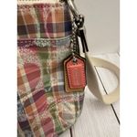 Coach Poppy Madras Sequined Pink Canvas Crossbody With Matching Wallet 9x7” EUC Photo 2