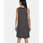 Women's Time and Tru Black & White Striped Sleeveless Dress S Photo 2