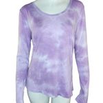 Sundry  Lilac Purple White Tye-Dye Long Sleeve Round Neckline Shirt Size 2 NWT Photo 0