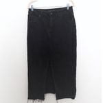Sanctuary  Womens Maxi Skirt‎ Size 28 Black Denim Front Slit Raw Hem Y2K 90s Fall Photo 1