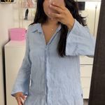 ZARA Blue And White Striped Top Photo 0