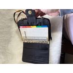 Vintage Datafax Organizer Crossbody Bag Colorful Striped Planner Purse Black Photo 4