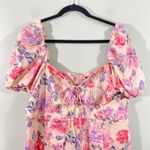 ZARA Women Floral Puff Sleeve Lace Up Front Mini Dress Size XXL #4661/334 Photo 1