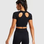 Gymshark Ultra Seamless Crop Top Black M Photo 1