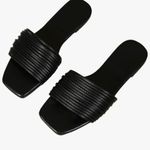 Verdusa Sandals Square Toe Strappy Flat Sandals Slip On NEW size 9 Black Photo 2