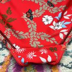 Ted Baker Red Kyoto Floral Butterfly Print One-piece Halter Open Back Swimsuit Photo 12