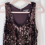 Vince Brown Sequin Shift Mini Dress Scoop Neck Racerback Women’s Size 6 Photo 4