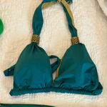 Vitamin A  Gold and Teal Bikini Top Photo 0