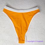 New! Oneone Free People ribbed bikini bottom gold white color block,‎ size XS Photo 3