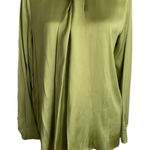 Gucci Green Silk Blouse with Tie-Neck size 40 medium or 6/8 Photo 0