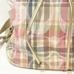 Coach F77342 Daisy Madras Packable Backpack Plaid DayBag Handbag Sack Photo 1