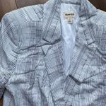 Open Edit  Nordstrom Womens Small White Oversized Striped Blazer Corpcore Clean Photo 4